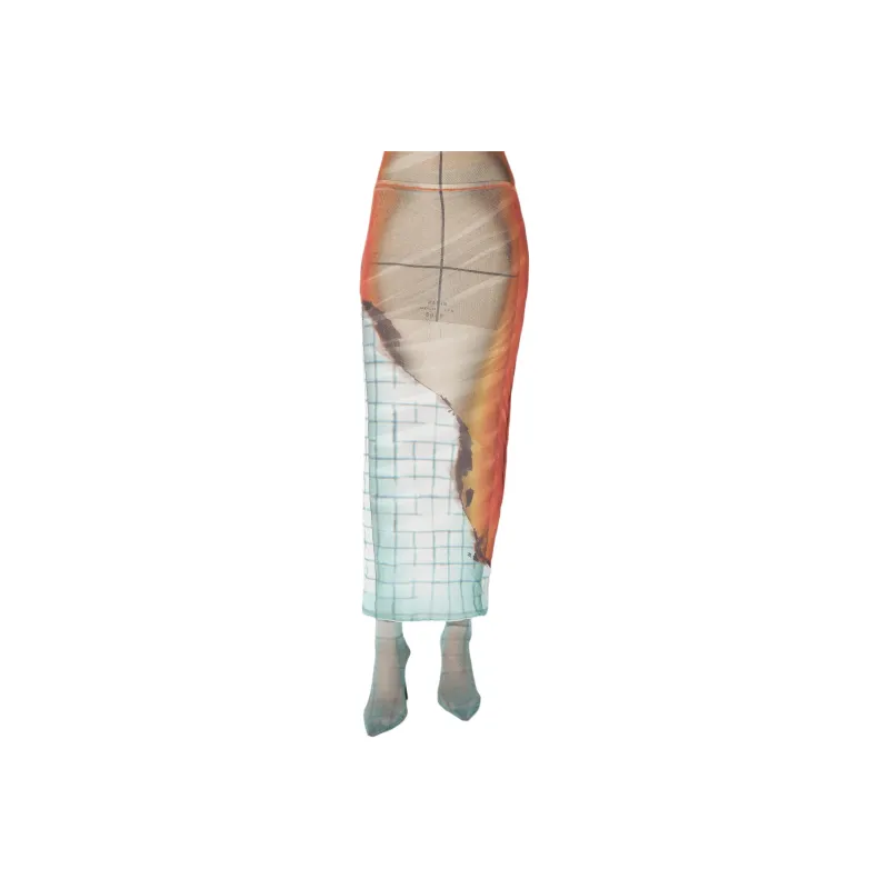 Jean Paul Gaultier Casual Long Skirts Women's Orange-1
