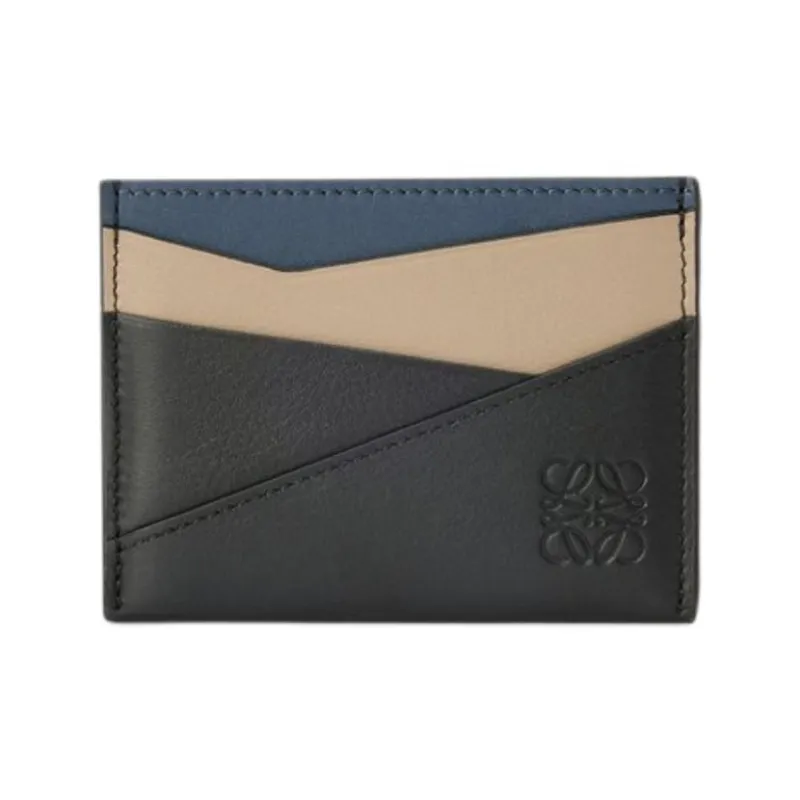 LOEWE Puzzle Calfskin Card Holder Unisex Black & Multicolor-0