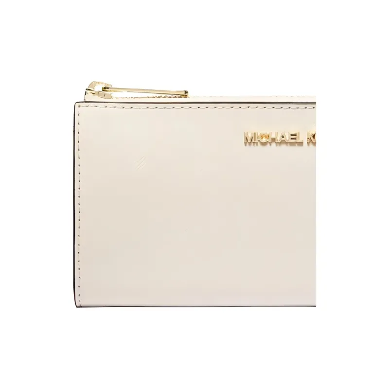 MICHAEL KORS Jet Set Travel Cross-Stitch Leather Wallet Large Size Women's Milk White-2