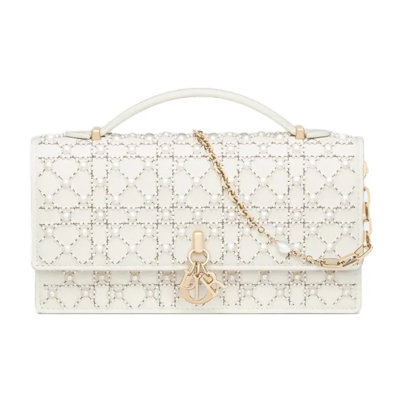 DIOR My Dior Calfskin Shoulder Bag, Crossbody Bag, Handbag Mini Women's Latte-0