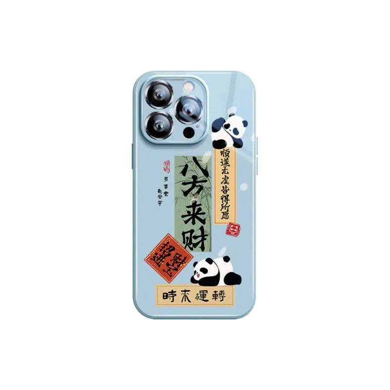 Sen Dog Glass Material Advanced Niche Panda Cute Phone Cases Suitable For Apple 15Promax/Pro/Plus/14/13/12-24