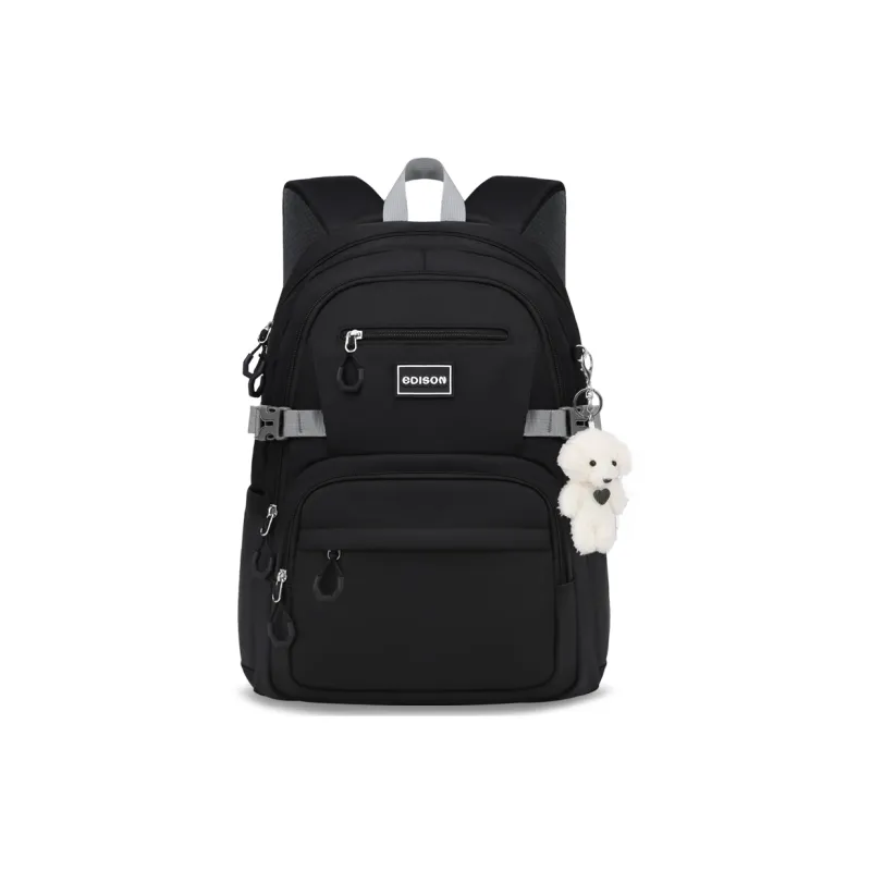 EDISON Polyester Oxford Backpack Regular Unisex Black/Sky Blue/Pink/Red-0