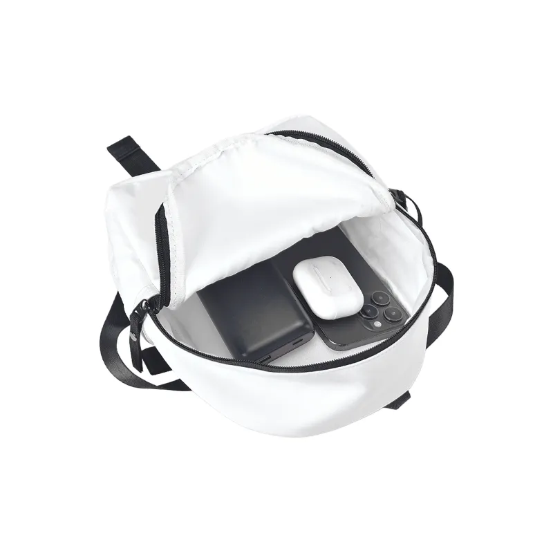 TURN UP Polyester Backpack Small Size Unisex White-13