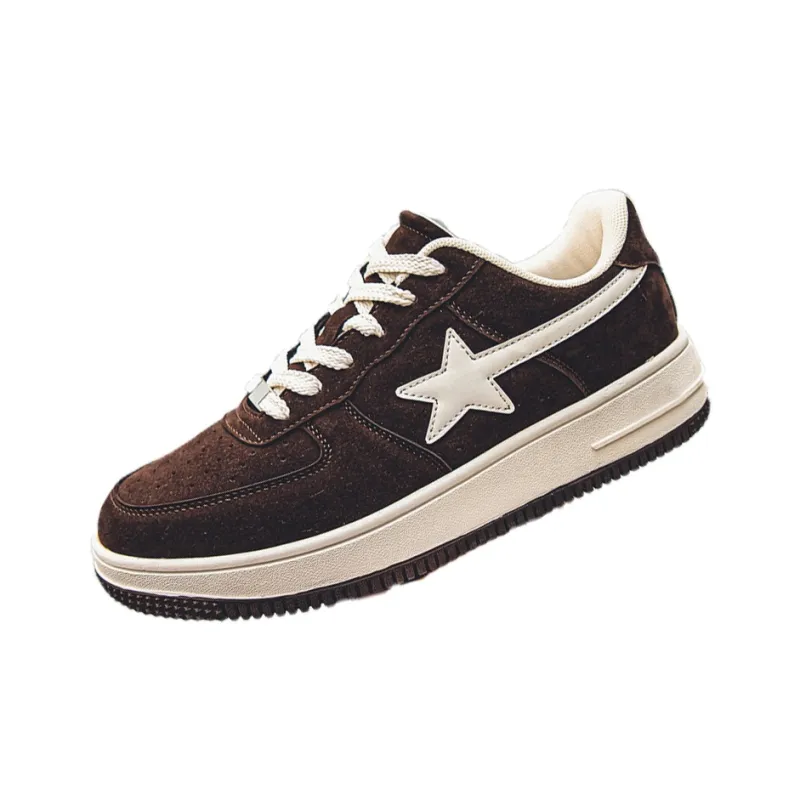 GQWE Anti-Slip Wear-Resistant Low-Top Vintage Star Skateboard Shoes Men's-18