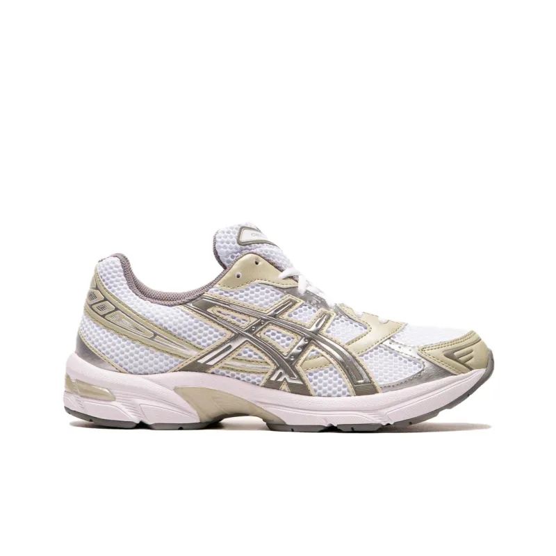 Asics Gel 1130 Abrasion Resistant Low Top Running Shoes Unisex White Gold-1