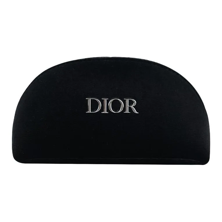 DIOR Black Semi Circle Velvet Storage Bags Portable-0
