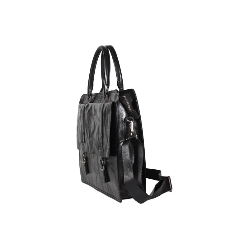 DOSRFINI Cow Leather Handbag Shoulder Bag Crossbody Bag Briefcase Regular Men's Black-1