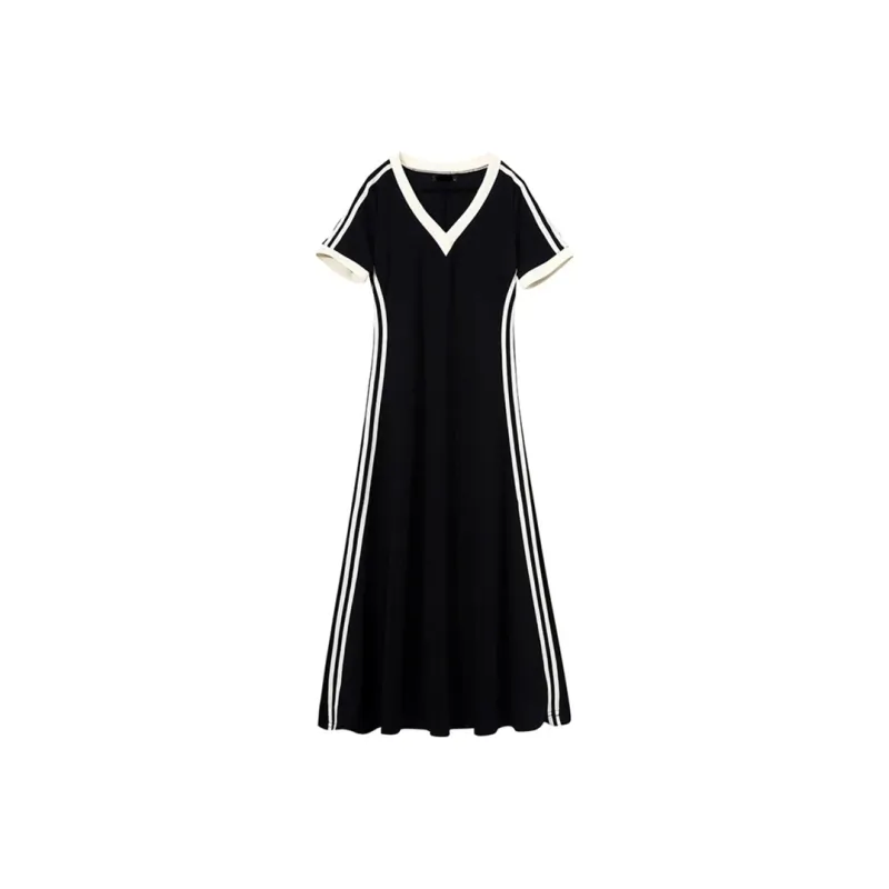 Incolore Short Sleeved Dress Women's Black-0