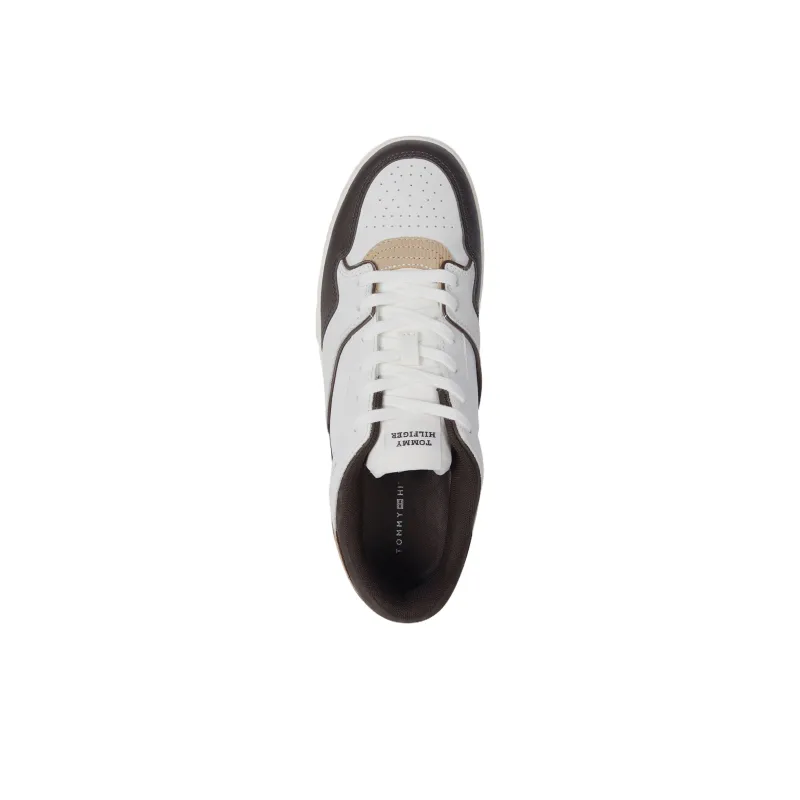 Tommy Hilfiger Trainers Abrasion Resistant Breathable Low Top Basketball Shoes Men's White Brown-2