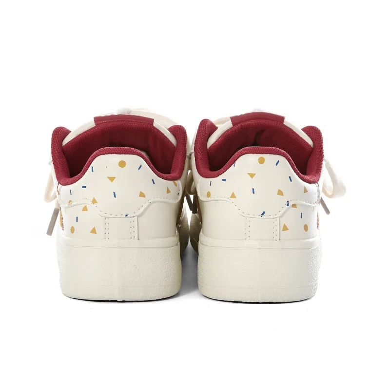 Lovely You Wear resistant And Lightweight Low Top Skateboard Shoes Women's Red Yellow-27