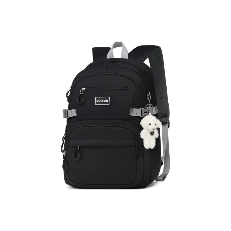 EDISON Polyester Oxford Backpack Regular Unisex Black/Sky Blue/Pink/Red-1