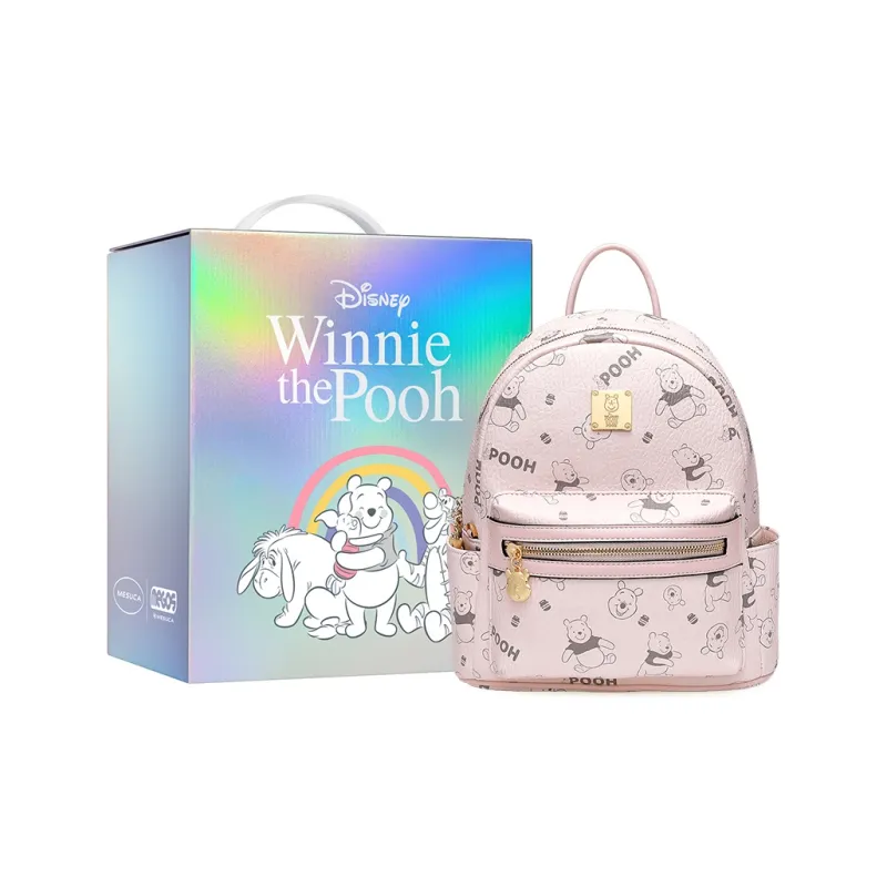 Disney Winnie The Pooh Series PVC Backpack Women's Pink/Black-0