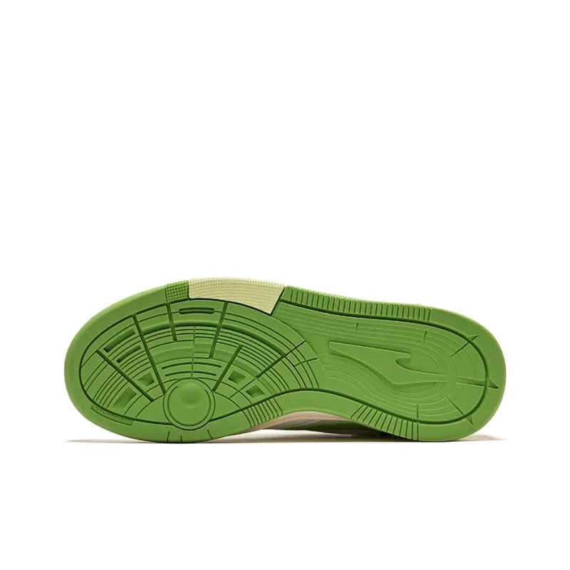 Erke Skateboard Shoes Women's Low Top Microcrystal White Apple Green-3