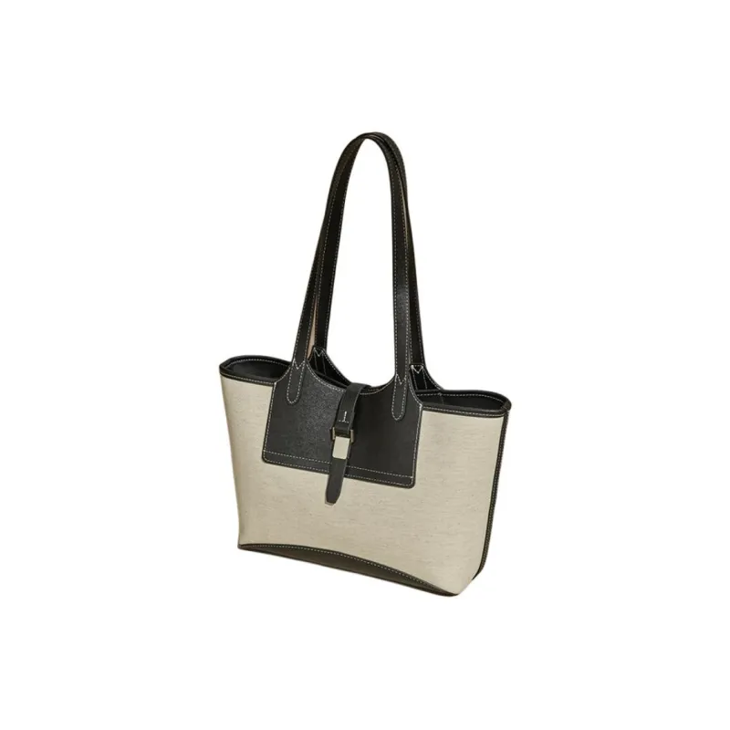 JOSINY Fabric Shoulder Bag Tote Regular Women's Ecru/Brown-2