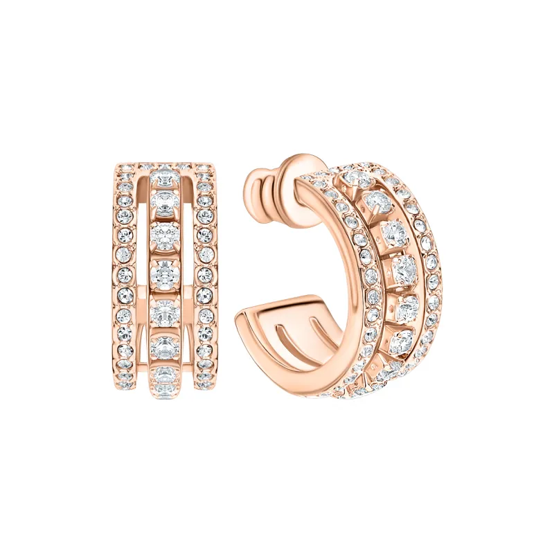 Swarovski Crystal Earrings Unisex Gold-3