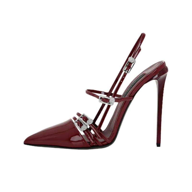 PHILIPP PLEIN Skull Slim Heel High Heels 12cm Women's Red-0