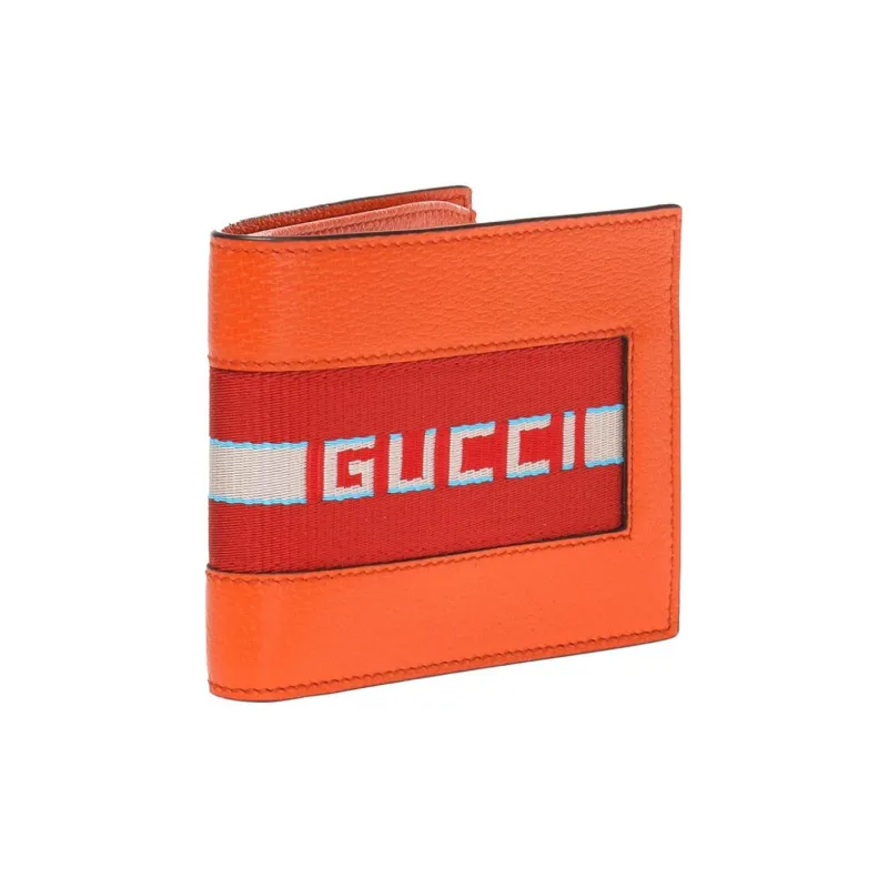 GUCCI Leather Wallet Men's Orange-2