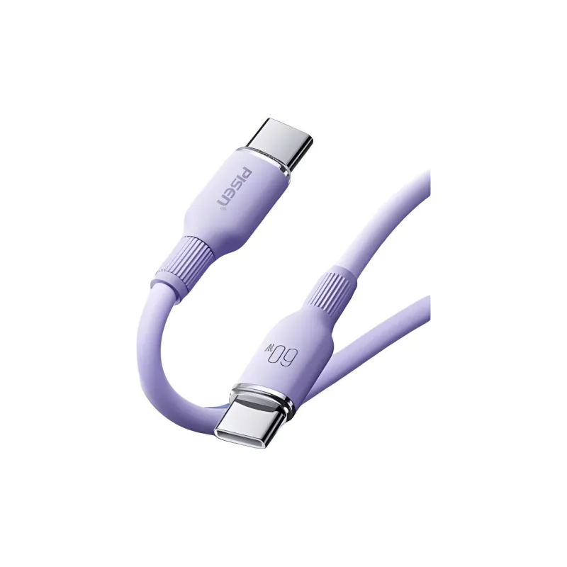 PISEN Fast Charging Cable Apple Liquid Silicone Cable 2m One Drag One Type-c To Type-c PD Fast Charging Cables-5