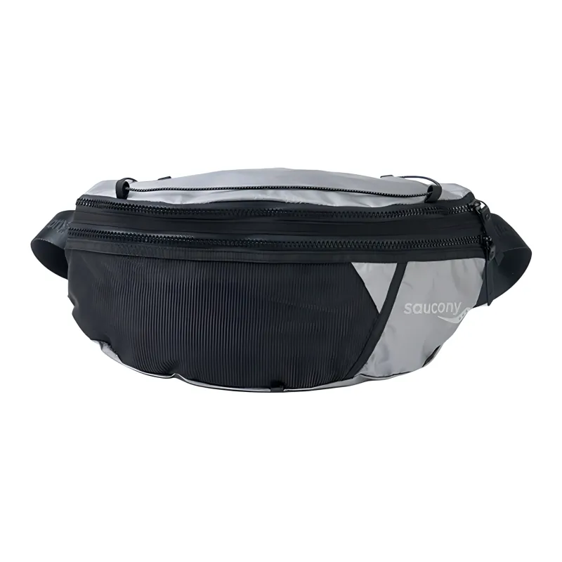 Saucony Polyamide One Shoulder Crossbody Bag, Sling Bag, Fanny Pack Unisex Dazzling Color White Silver-0