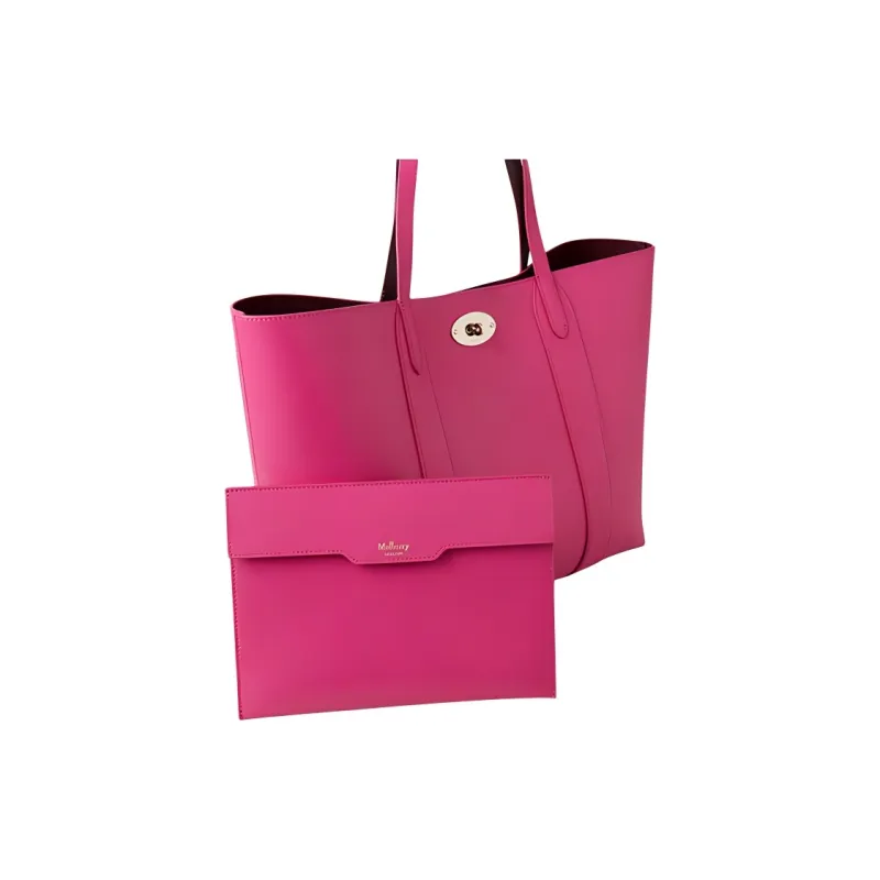 Mulberry Grained Cow Leather One Shoulder Handbags Small Size Women's Pink-3