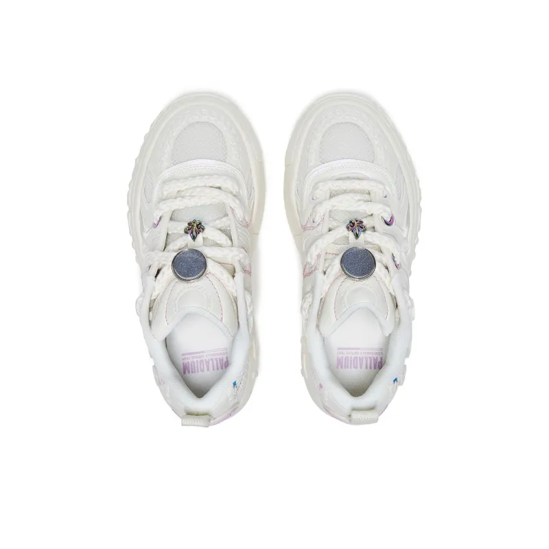 Palladium Button Shoes Wear Resistant Slip Resistant Low Top Skateboard Shoes Unisex Ecru-4