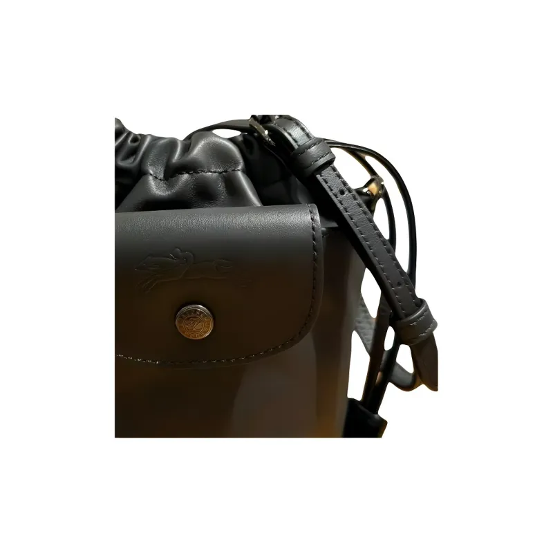 LONGCHAMP Le Pliage Xtra Cow Leather Bucket Bag, Shoulder Bag XS Women's Black-1