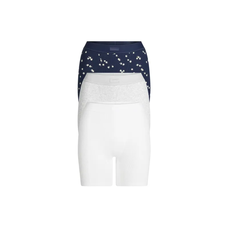 SKIMS COTTON RIB BOXER 3 PACK Boxer Shorts Women's 3 Pack-0