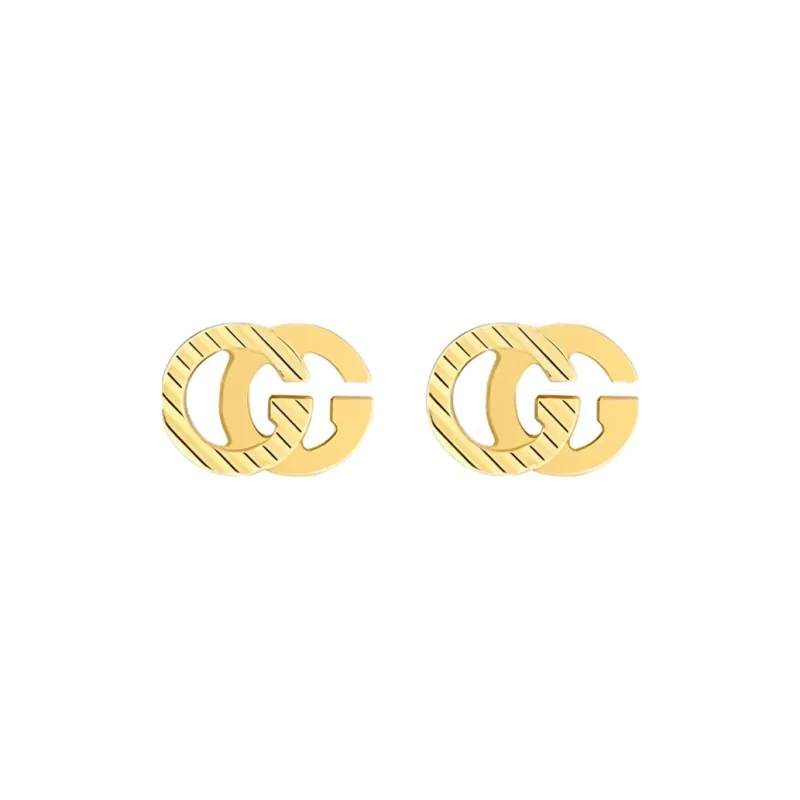 GUCCI 18kt Yellow Gold Interlocking G Earrings-1