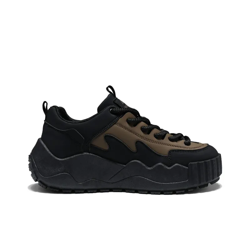 Warrior Coverage Height Increasing Abrasion Resistant Lightweight Slip Resistant Low Top Casual Shoes Men's Khaki Black-1