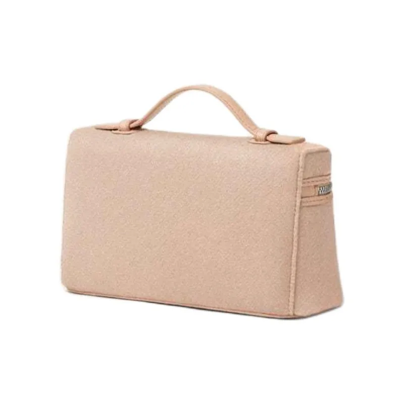Loro Piana Cashmere Shoulder Bag Crossbody Bag Handbag Women's Cream Pink-1
