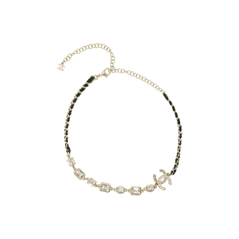 CHANEL Rhinestone Necklaces Women's Gold-0