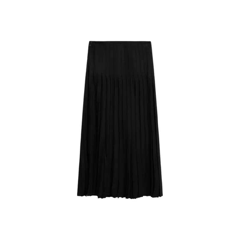 Massimo Dutti Casual Long Skirt Women's Black-1