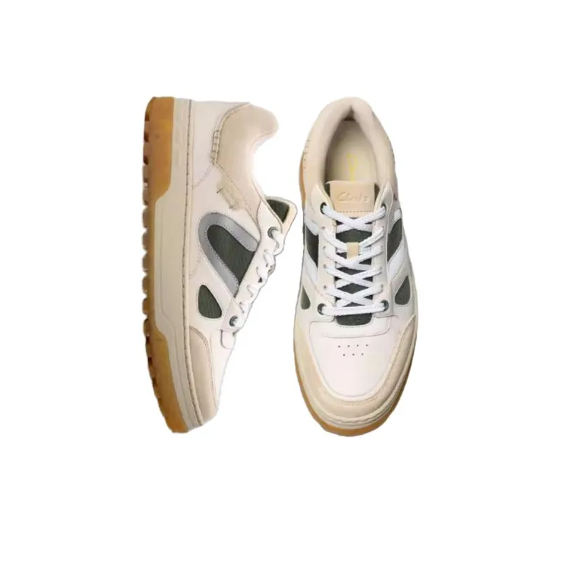 Clarks CraftEdge Code Cushioned Slip Resistant Low Top Casual Shoes Men's Beige Green-3