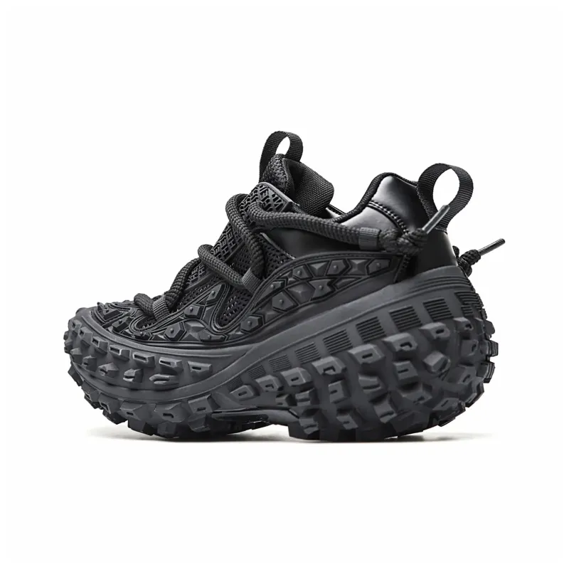 BLVCK PARIS Dark Night Series Chunky Sneakers Unisex Low Top Black/Beige-3