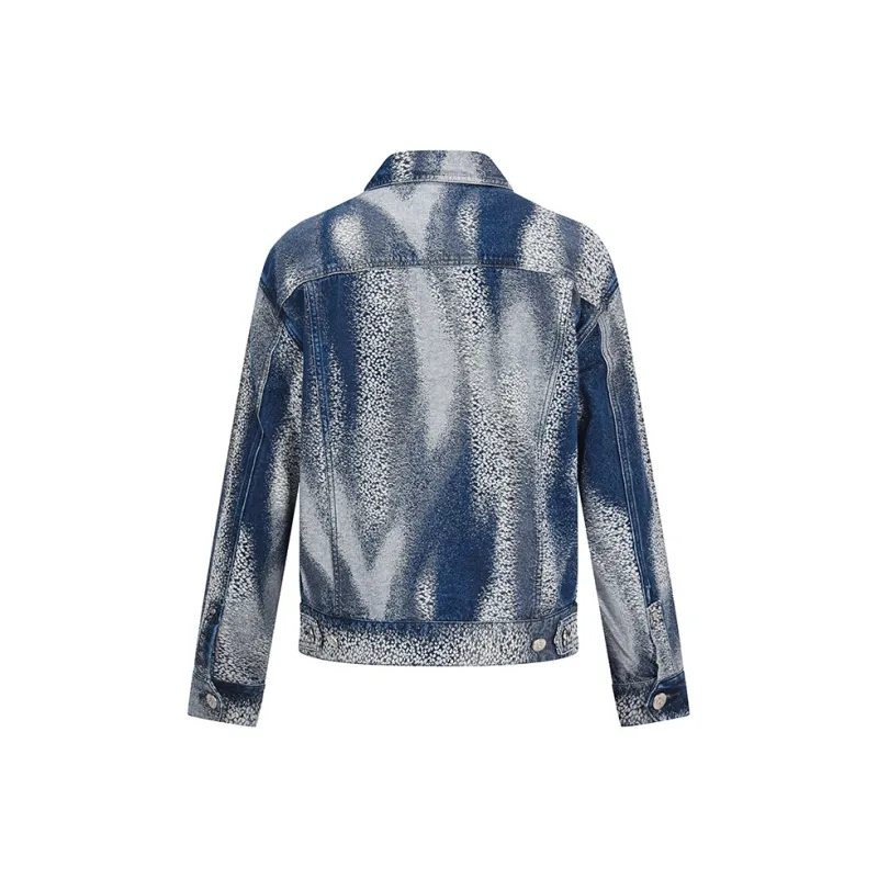 RARE Off The Shoulder Denim Jacket Men's Dark Blue-2
