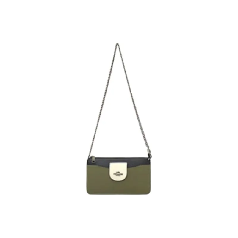 COACH POPPY Canvas With Leather Combo Bag Small Card Holder Crossbody Bag Small Size Women's Jasper-2
