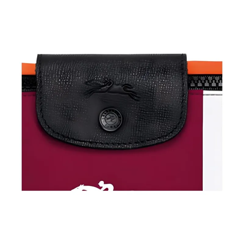 LONGCHAMP Le Pliage Canvas With Leather Trim Canvas Bag, Fanny Pack, Shoulder Bag, Crossbody Bag Women's Burgundy-2