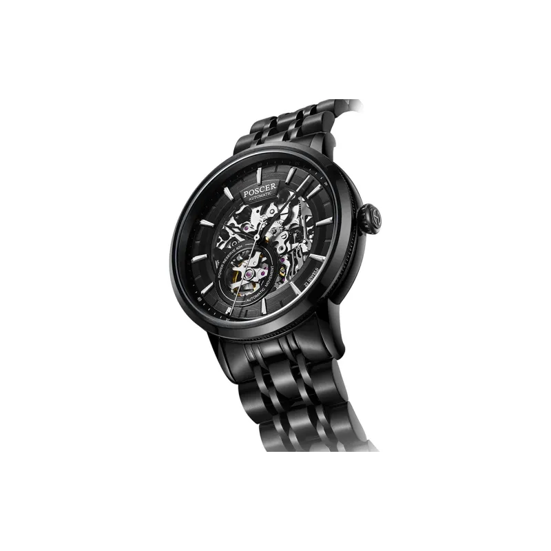 POSCER Automatic Mechanical Movement Watch Men's Watches Black Dial-9