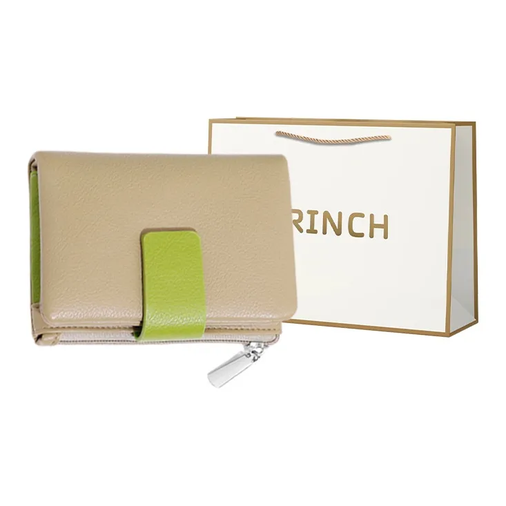 BRINCH PU Wallet Women's Khaki/purple/black-0