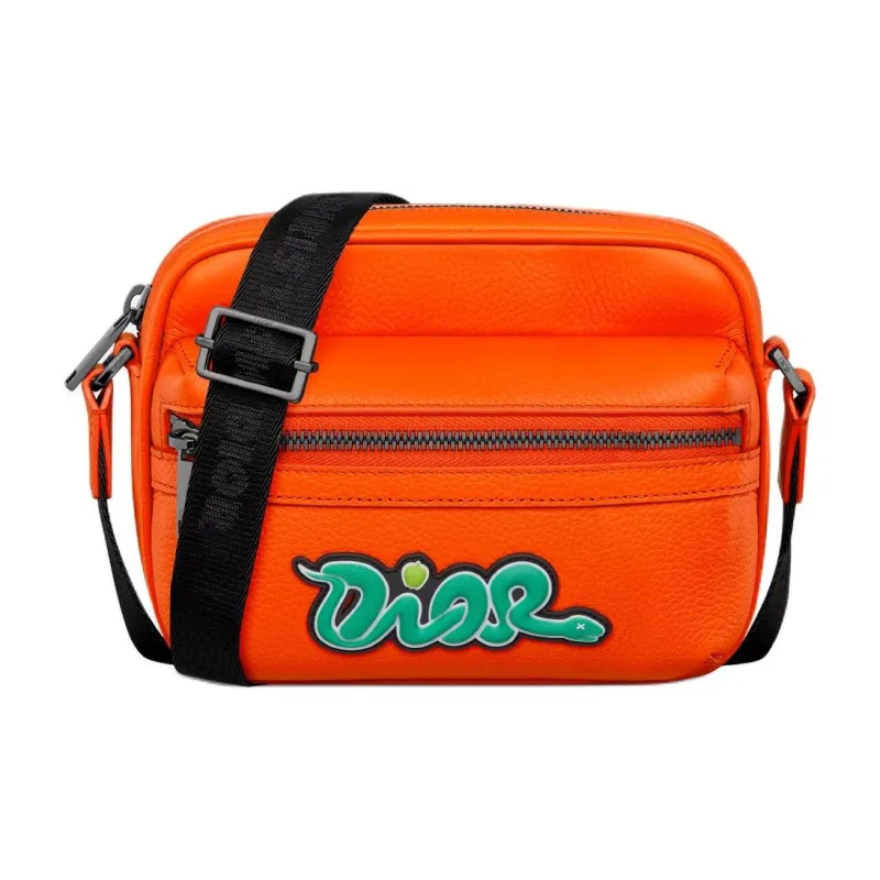 DIOR KAWS Collaboration Rider 2.0 Calfskin Messenger Bag Shoulder Bag Mini Unisex Vermilion-1