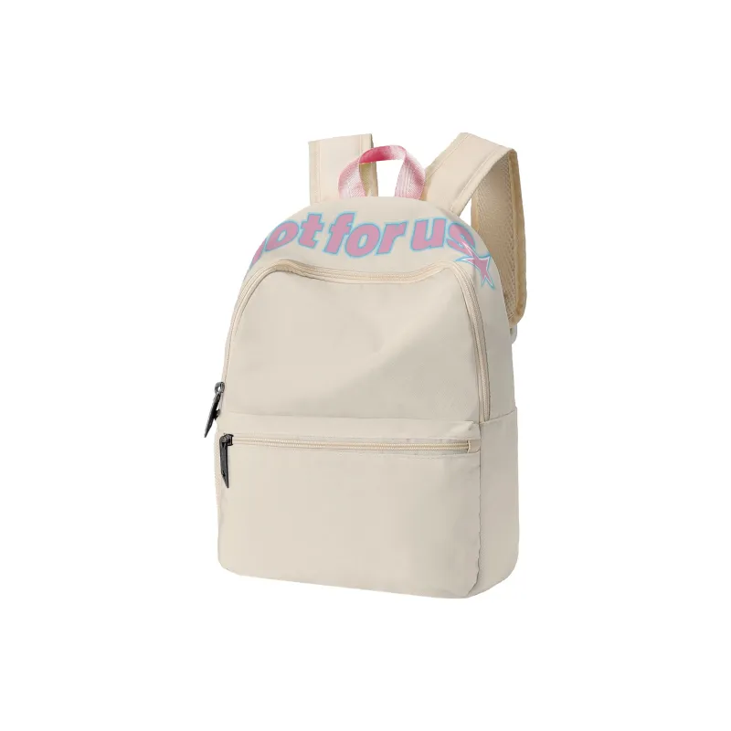 QRST Polyester Backpacks Regular Unisex Ecru-1