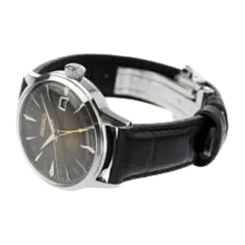 SEIKO Presage Series Automatic Mechanical Movement Cow Leather Strap Watch 40.5mm Men's Watches Coffee Watch Dial-3