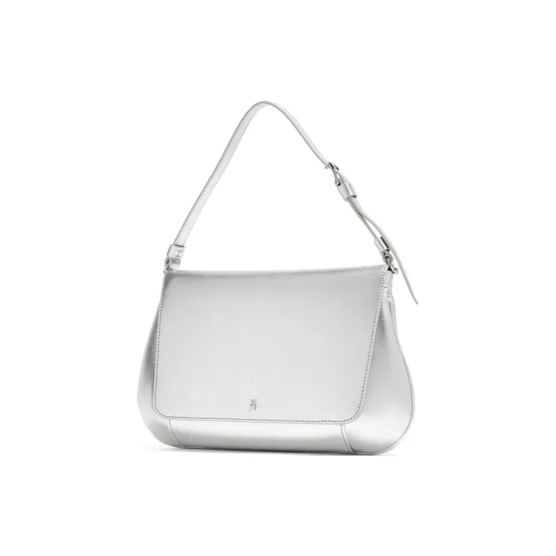 AMINA MUADDI Calfskin Shoulder Bag Women's Silver-1