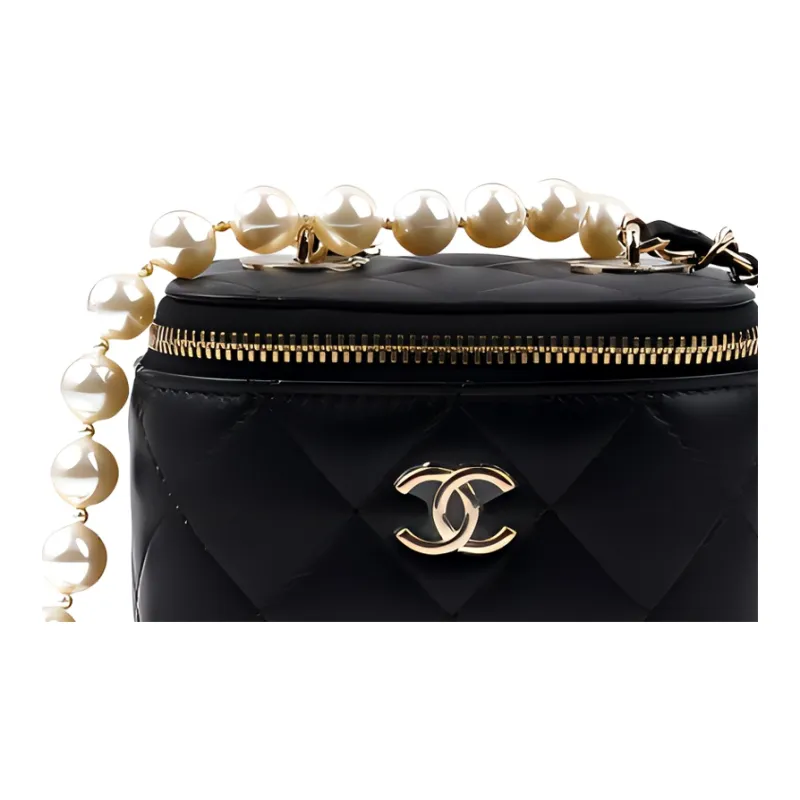 CHANEL Sheepskin Box Bag, Shoulder Bag, Crossbody Bag Women's Black-3