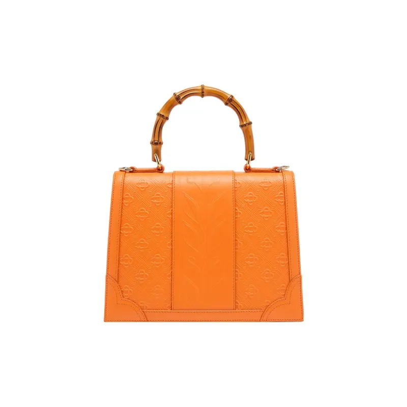 CASABLANCA Genuine Leather Shoulder Bag Crossbody Bag Handbag Women's Orange-2