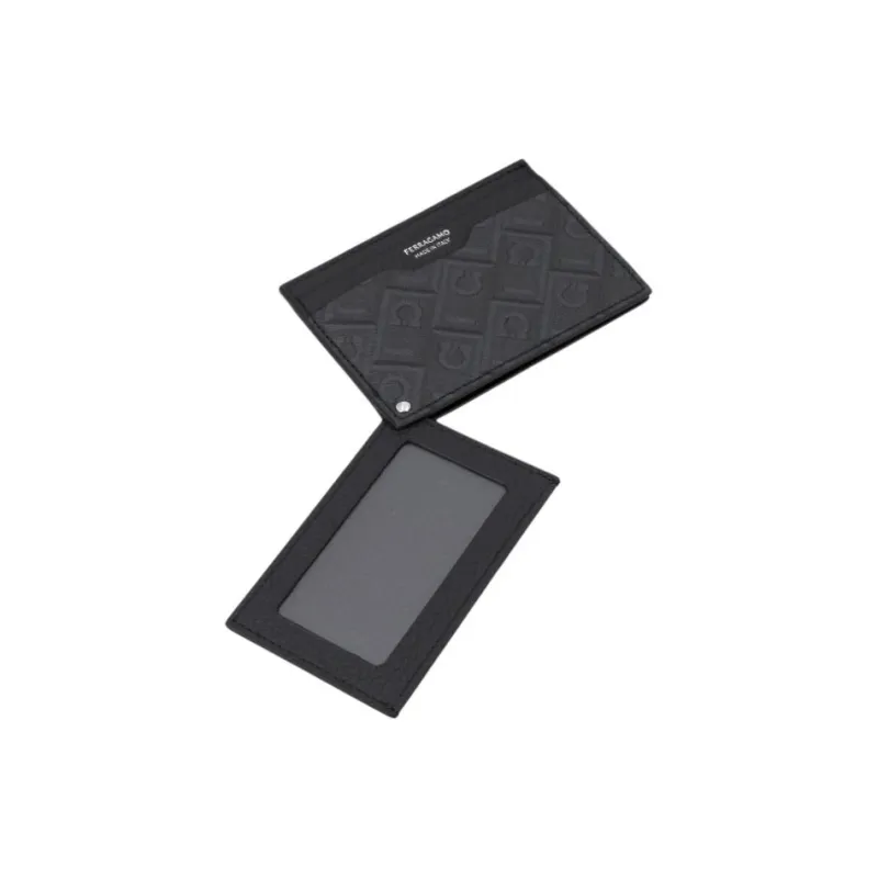 FERRAGAMO Polyurethane Card Holder Unisex Black-5