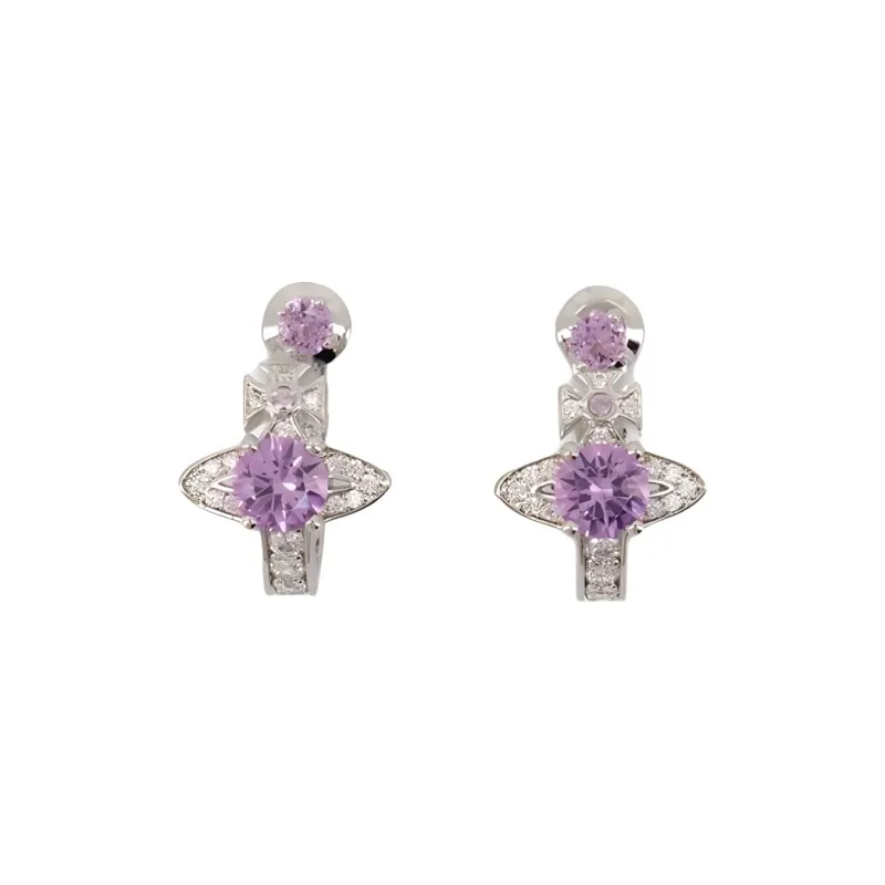 Vivienne Westwood   Earrings Women's Silver/Purple-1