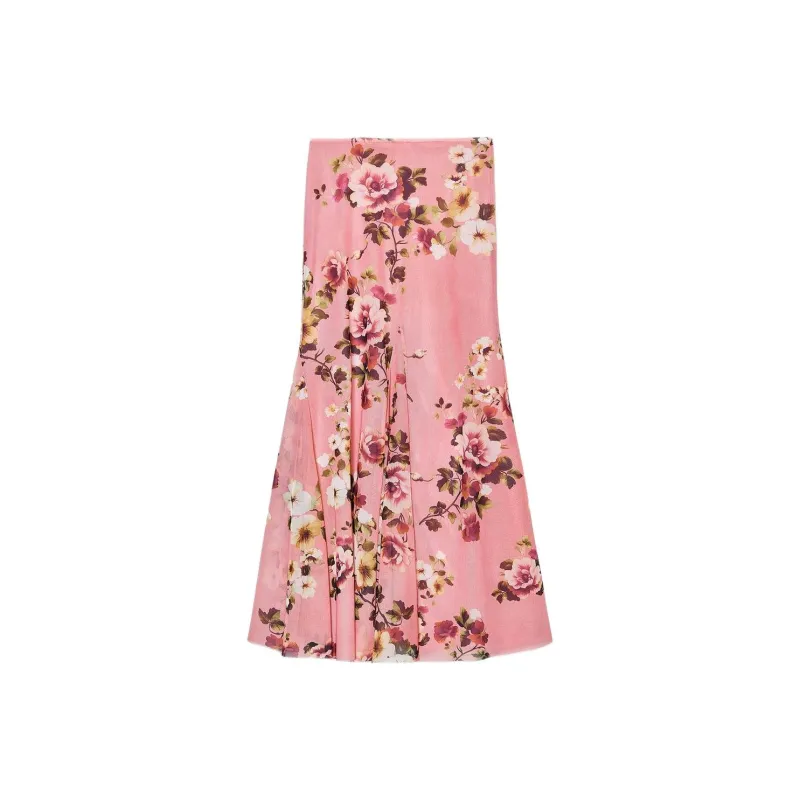 ZARA Casual Long Skirts Women's Pink-1