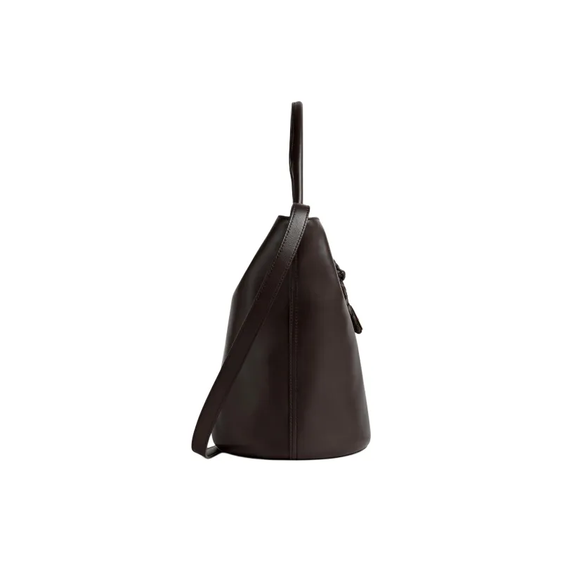 Bottega Veneta Cow Leather Bucket Bags One Shoulder Handbags Women's Chocolate Brown-2