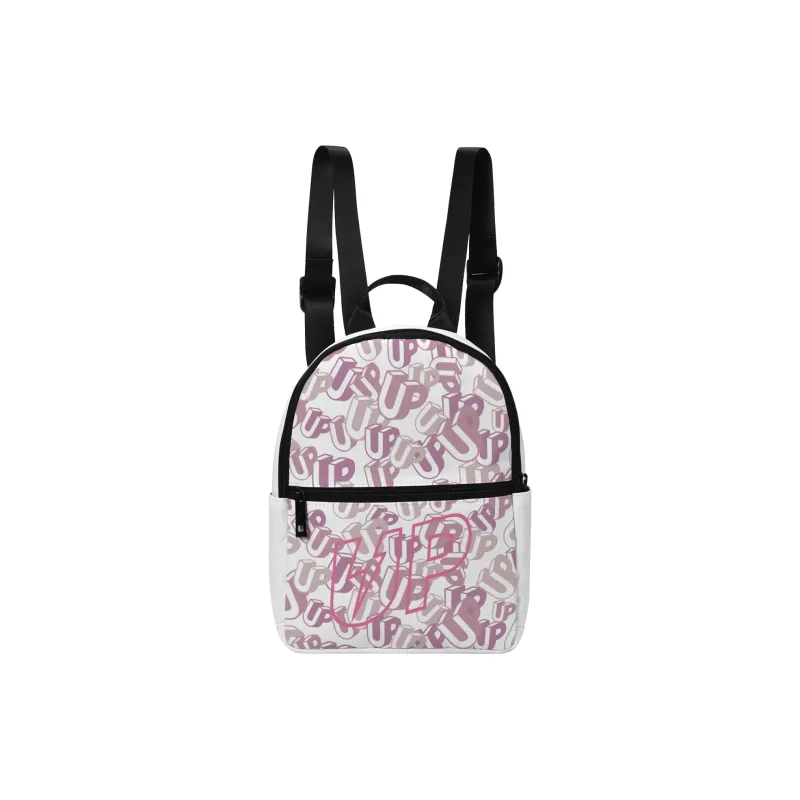 TURN UP Polyester Backpack Small Size Unisex White-4